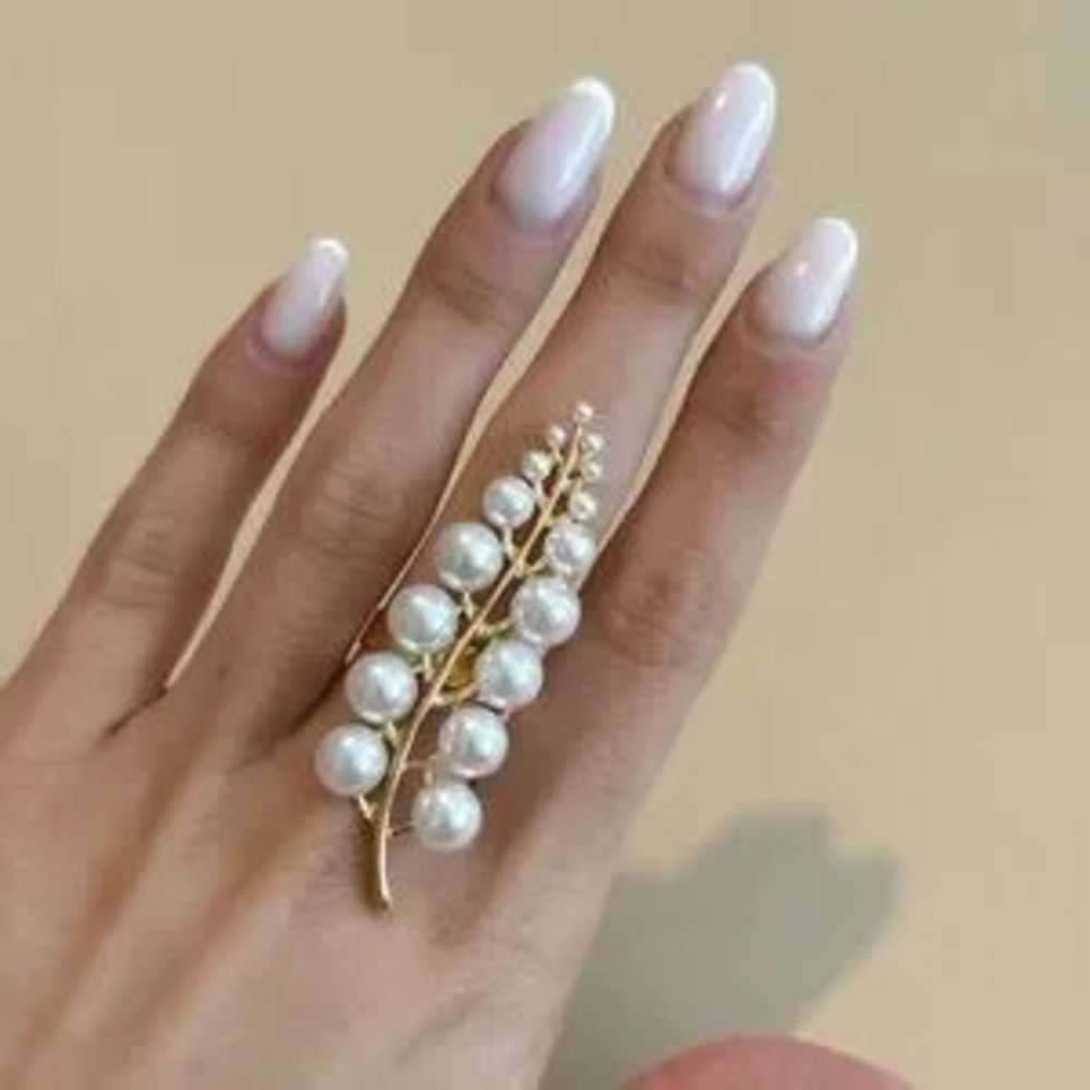 Pearl leaf ring N1304